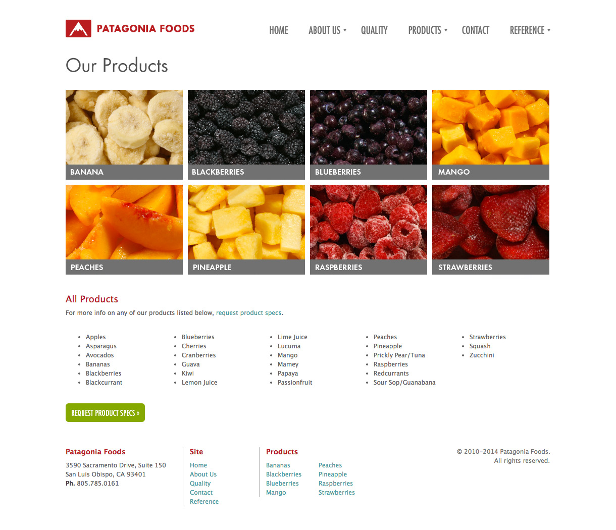 Patagonia Foods - Product Landing Page