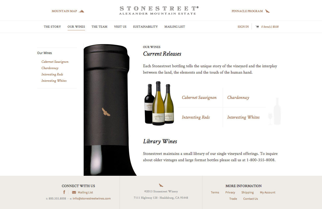 Stonestreet Wines - Wines Landing Page